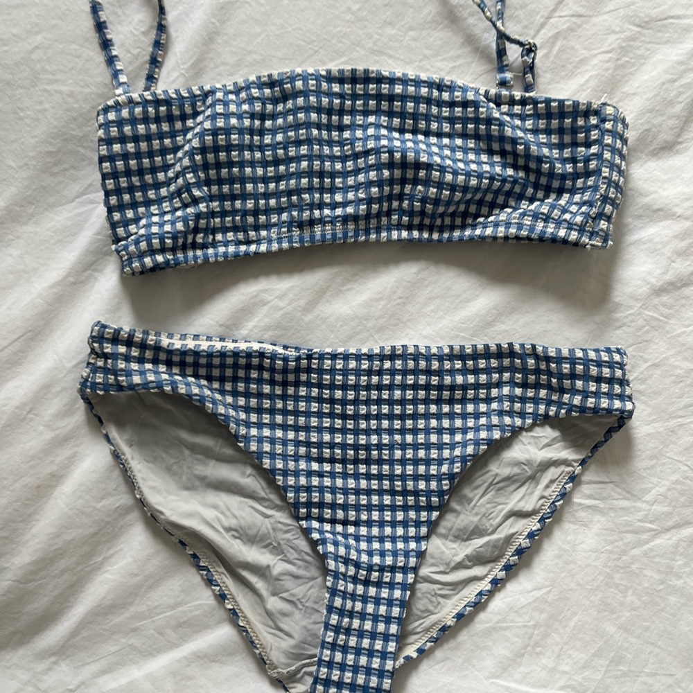 & Other Stories Blue and White Bikini